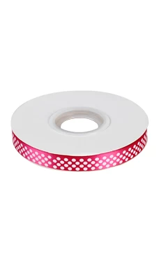 Love Groomers Pink Satin Ribbon With Polka Dots