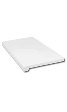 13 X 24 Inch Bullnose White Injection Molded Shelf