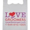 White Love Groomers T-Shirt Bags - Case Of 1,000