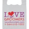 Large White Love Groomers T-Shirt Bags - Case Of 500 -Pet Grooming Tools 88769 l