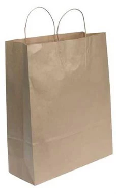 Jumbo Natural Kraft Paper Shopping Bags - Case Of 200