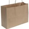 Large Natural Kraft Paper Shopping Bags - Case Of 100 -Pet Grooming Tools 92131
